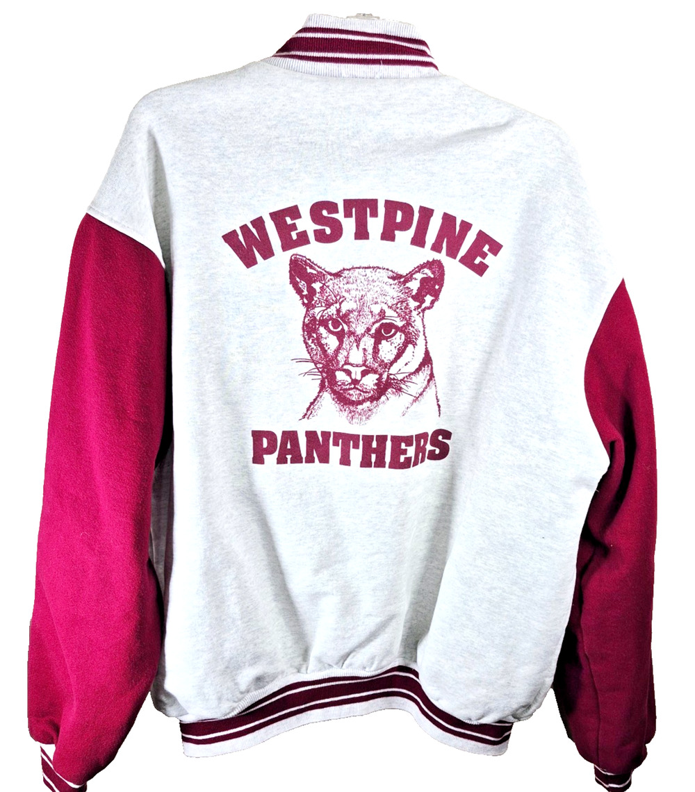 Vintage 90'S Bomber Varsity Style Letterman Jacket Red White Size X-Large